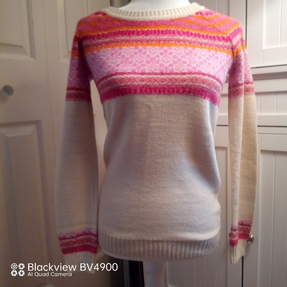 MOSSIMO pink cream fair aisle sweater.